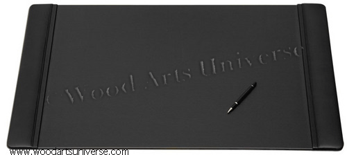 Black Leather 34x20 Desk Pad  WAUCUSTP1001