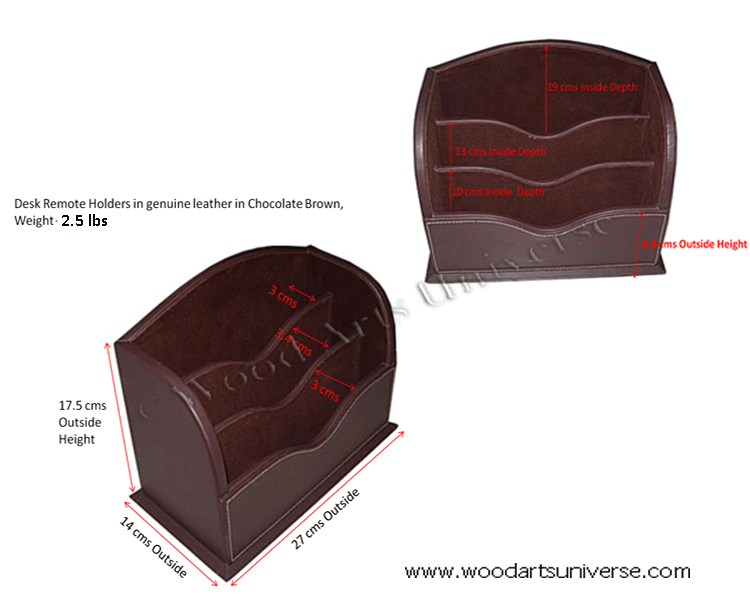 Chocolate Brown Leather Letter Holder